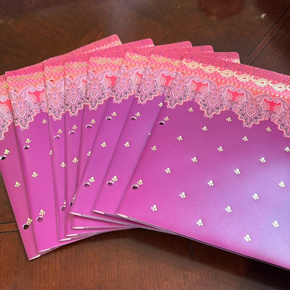 Set of 8 poly two-pocket folders, “The Taj Mahal Collection” by Studio C.